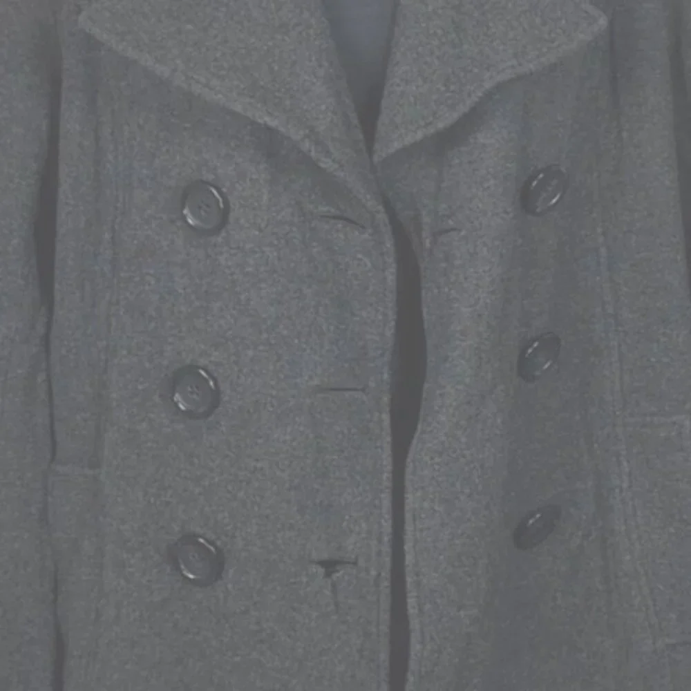 Merona Womens Charcoal Gray Double-Breasted Wool Blend Trench Coat With Belt XL - Picture 4 of 7